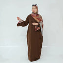 Marbled Hijab and Abaya Set - Small / Brown