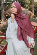 Berry Fringe Edge Modal Hijab