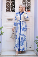 Blue Tribal Abstract Maxi Dress