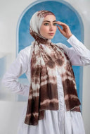 Brown Tie Dye Chiffon Hijab