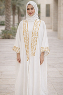 Calligraphy Kaftan Open Front Abaya