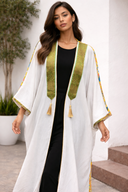 Calligraphy Kaftan Open Front Abaya