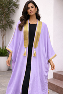 Calligraphy Kaftan Open Front Abaya