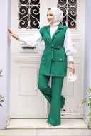 Green Vest and Pants Suit Set