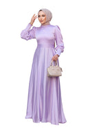 Lilac Satin Gown
