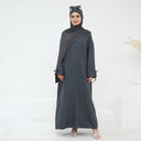 Linen Abaya - Medium / Gray