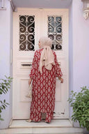 Maroon Abstract Cardigan and Pants Set One Size S XL