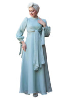 Mint Blue Organza Criss Cross Gown