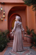 Pink Organza Criss Cross Gown