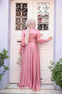 Pink Rose Satin Gown