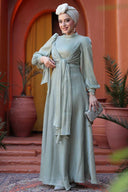 Sage Organza Criss Cross Gown