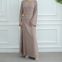 Side Ruched Abaya - Small / Dusty Pink