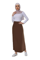 Brown Satin Maxi Skirt