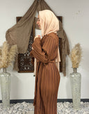 Pleated Long Sleeve Maxi Dress