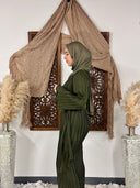 Pleated Long Sleeve Maxi Dress