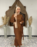 Pleated Long Sleeve Maxi Dress