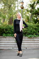 Urban Modesty - Black Ribbed Long Sleeve Maxi Dress